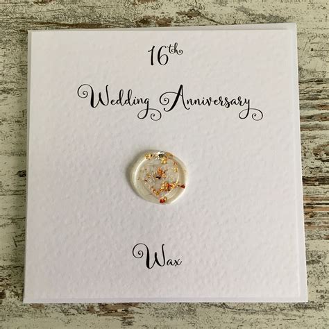 16th wedding anniversary card Wax sixteenth anniversary - Etsy Österreich