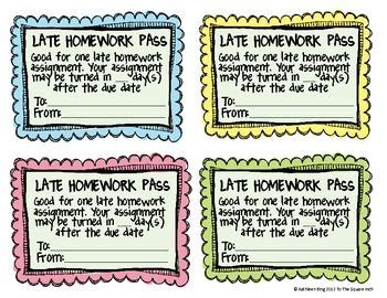21 best images about homework passes on Pinterest | Print ...