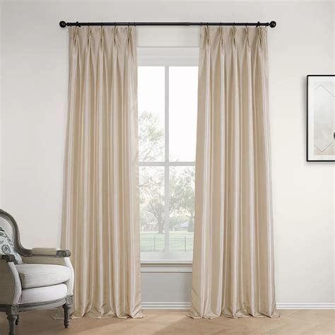 EFF 1-Panel Faux Silk Taffeta Pleated Blackout Curtain