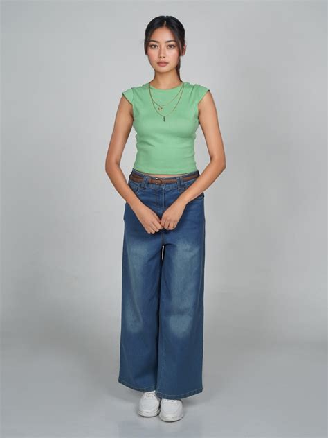 Buy Green Solid Basic Top - Zink London