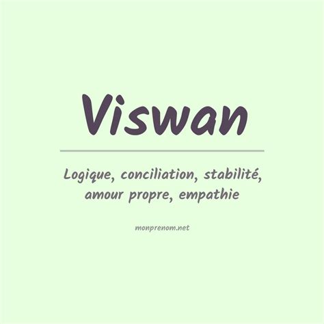 Signification du Prénom Viswan
