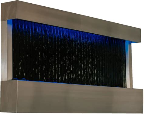 Amazon.com: XBrand 47" Indoor Wall-Mounted Black Glass Mirror Waterfall ...