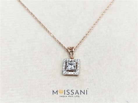 Lab-Grown Diamond Princess With Halo Pendant - LPT0052