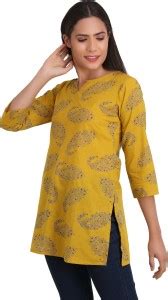 UNFAKENOW Casual Printed Women Yellow Top - Buy UNFAKENOW Casual ...