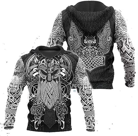 Viking Iceland Wolf & Vegvisir Tattoo Hoodie India | Ubuy