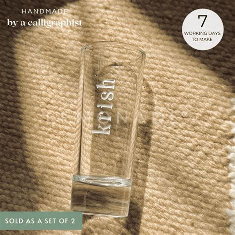 Personalized - Artisan - Standard Timeless Script Shot Glasses - Set o ...