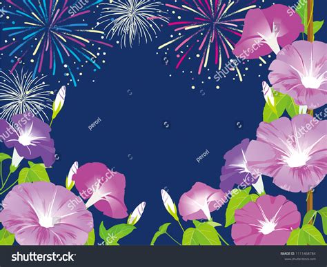 Morning Glory Fireworks Frame Stock Vector (Royalty Free) 1111468784 ...