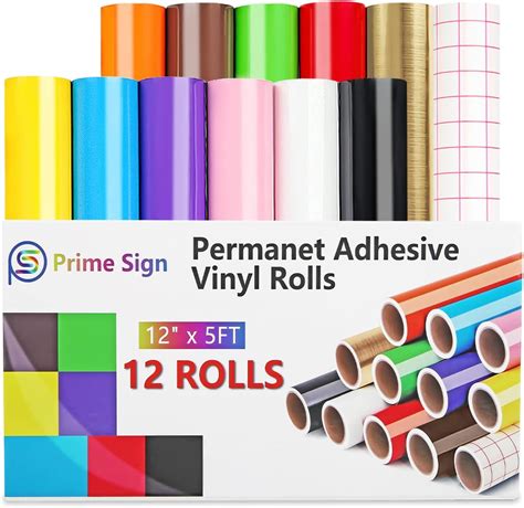 PrimeSign Permanent Vinyl for Cricut - 12 Rolls 12 x 5 Feet India | Ubuy
