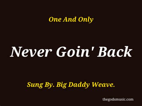 Image result for Never Getting Back Song