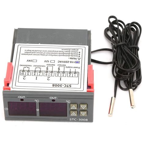 STC-3008 Dual Display Dual NTC Probe Sensor Digital Temperature ...