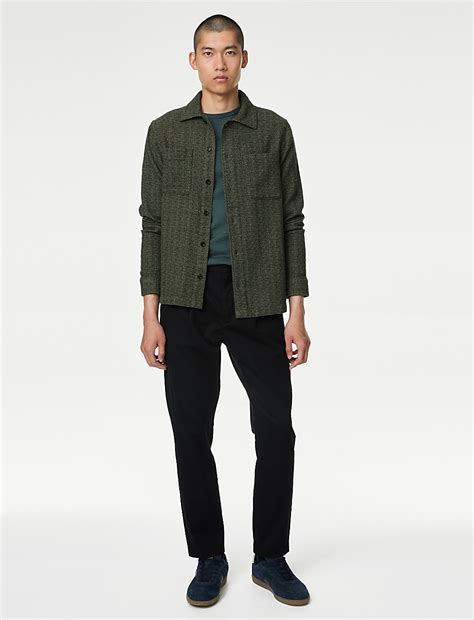 Buy Pure Cotton Textured Overshirt at Marks & Spencer