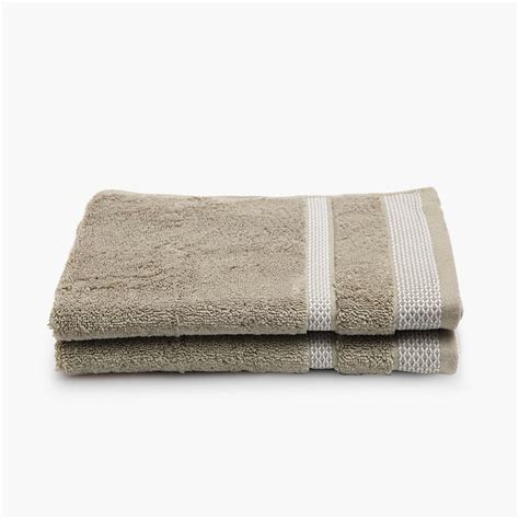 Buy SPACES Hygro Brown Textured Cotton Hand Towel - 40x60cm - Set of 2 ...
