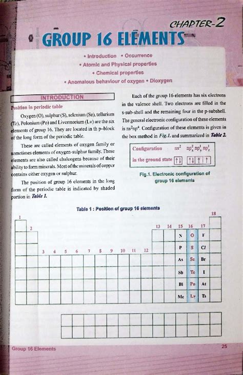 Group 16 Elements: Properties, Occurrence, and Anomalous Behavior of ...
