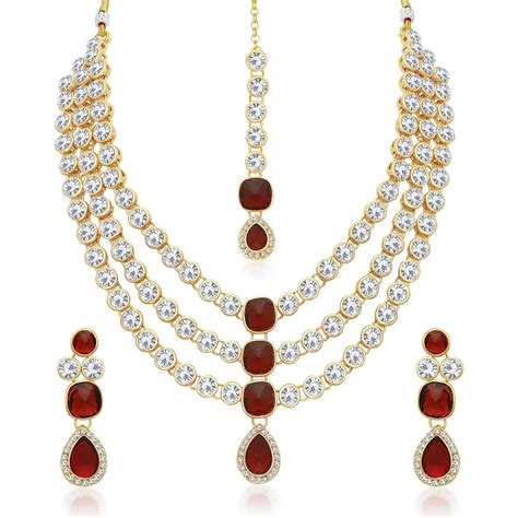 Sukkhi Modish Gold Plated Wedding Jewellery Kundan Multi-String ...