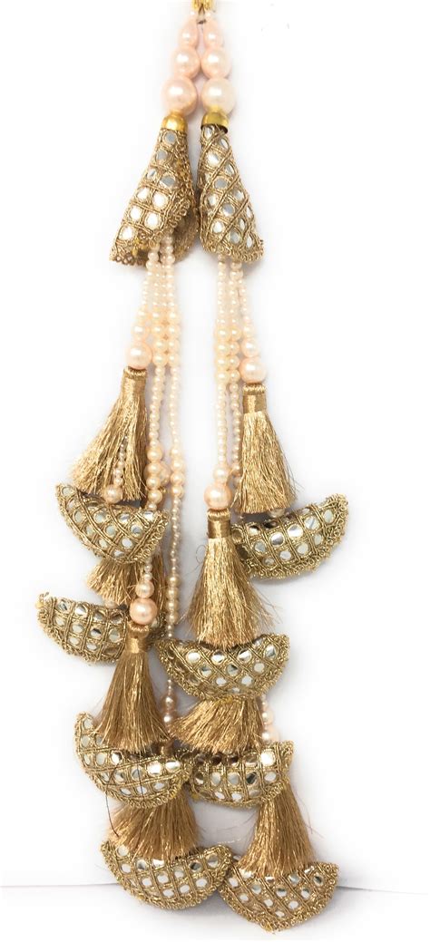 Rose Gold latkan for chaniya choli, Paper Mirror - Set of 2 | Buy ...