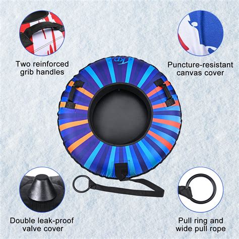 Buy 47 Inch Snow Tube for Sledding Heavy Duty Inflatable Snow Sled Ski ...