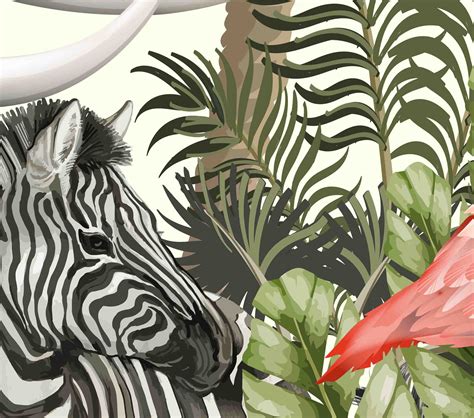 Jungle Theme Animals Wallpaper for Kids Room Walls | Life n Colors