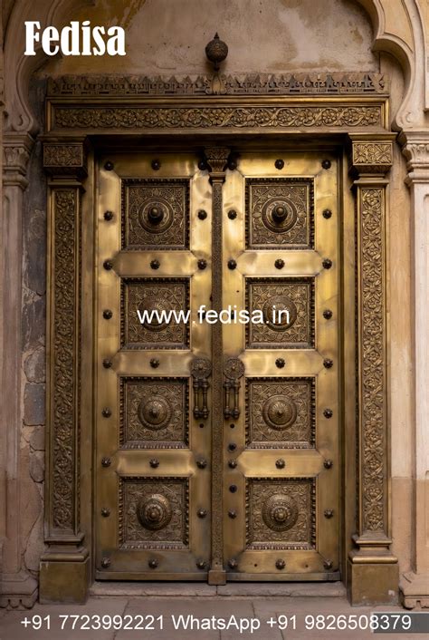 Premium Brass Handrail Design For Elegant Homes MS Grill Door - Fedisa