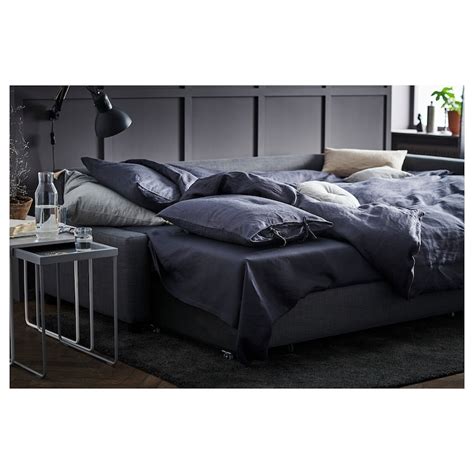 FRIHETEN corner sofa-bed with storage, Skiftebo dark grey - IKEA