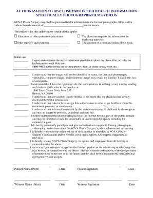 Fillable Online authorization to disclose protected health information ...