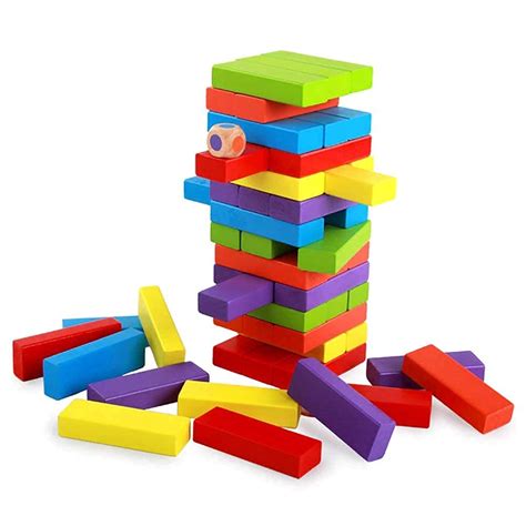 Buy PECULIAR Stacking Tower Blocks Toys,Wooden Tumbling Tower Blocks ...