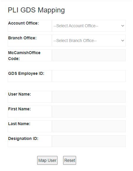 GDS BPM or Substitute mapping in utilities portal - McCamish User Mapping