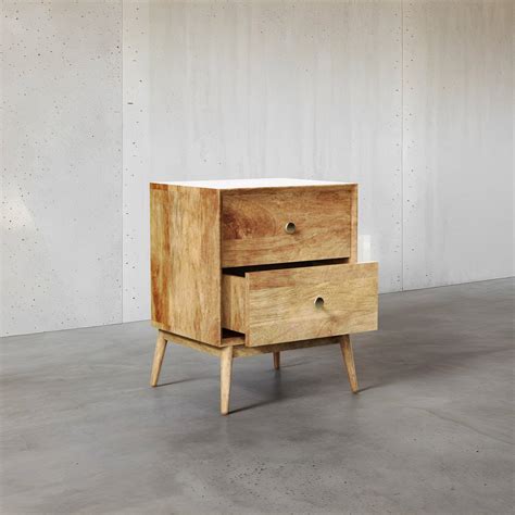 Fran Night Stand in Solid Mango Wood – Crafts Mill Bespoke Furniture