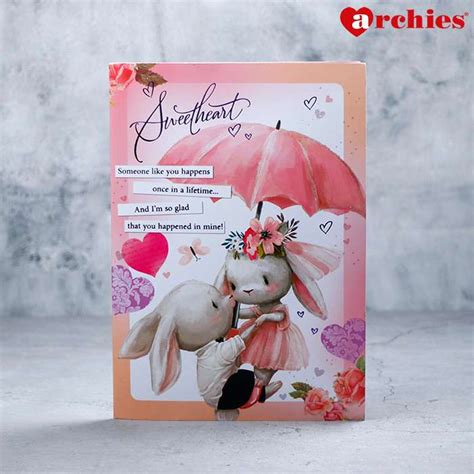 Archies Sweetheart Bunny Couple Romantic Greeting Card