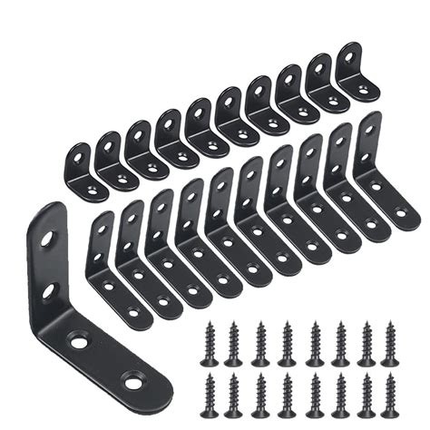20 Pcs Black Corner Brace Bracket,Stainless Steel 90 Degree Angle L ...