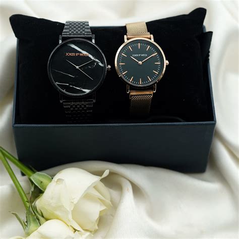 Shop Joker & Witch Black Couple Watch Gift Set Online For Men & Women