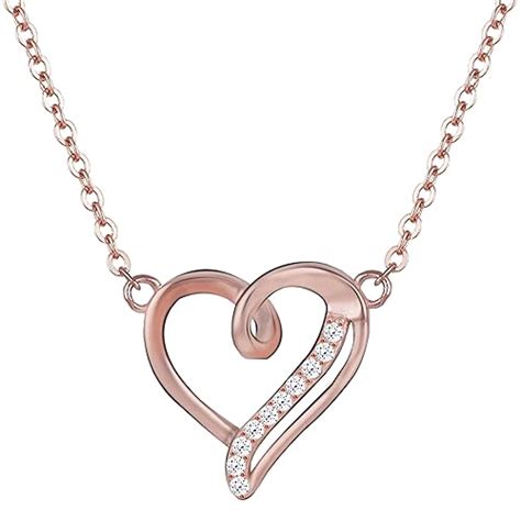 GIVA 925 Sterling Silver Rose Gold Curl Heart Necklace | Rakhi Gifts ...
