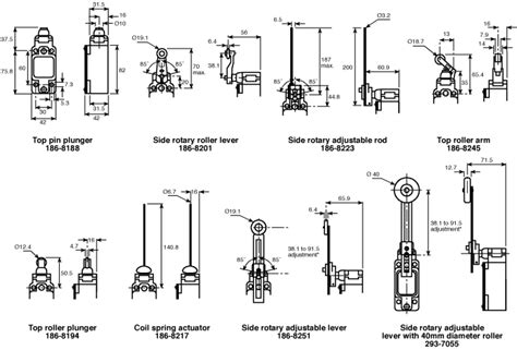 GLAB01A4J Honeywell | Honeywell GLA Series Rod Limit Switch, NO/NC ...