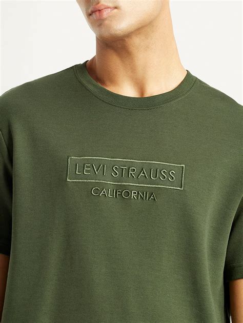 Men's Typography Olive Crew Neck T-shirt – Levis India Store