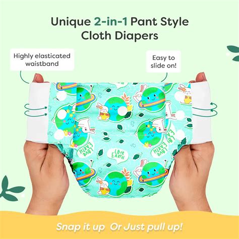 Reusable UNO Cloth Diaper Pants Pack of 3 Prints for Baby