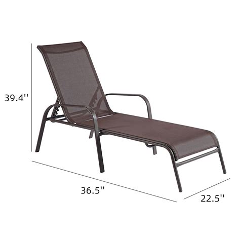 Stackable Brown Sling Patio Chaise Lounge Chair | At Home