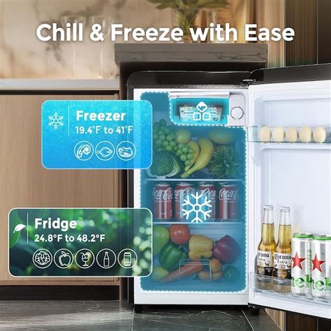 Jeremy Cass 2.7-cu ft Mini Fridge with Freezer ( Black ) Garage Ready ...