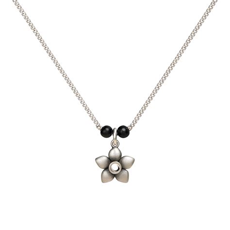 Flower Charm Mangalsutra | 92.5% Sterling Silver Jewelry