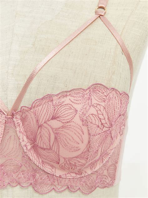 Pembe Balenli Dolgusuz Dantelli Fantezi Straplez Sütyen - W43807Z8-GX1 ...