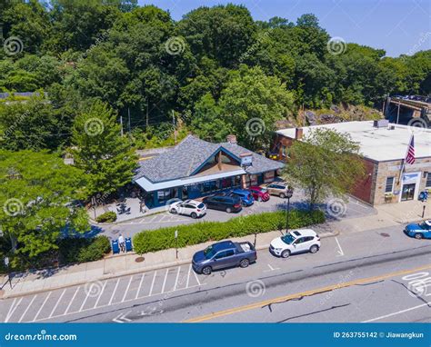 Wellesley Town Center Aerial View, MA, USA Editorial Photography ...