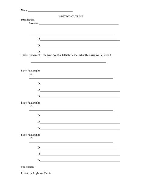 Writing outline graphic organizer2 | DOC