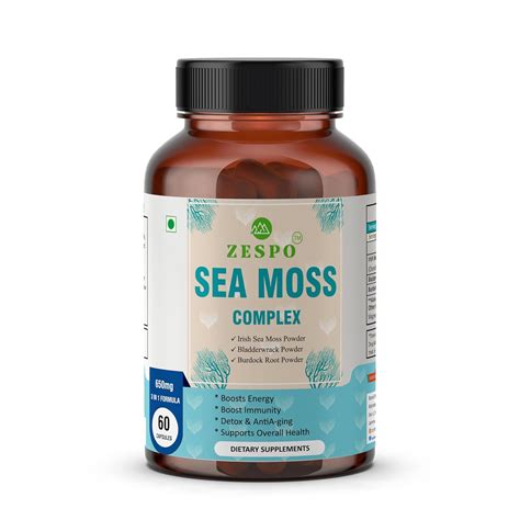 Buy Zespo Sea Moss Complex Capsules with Irish Moss, Bladderwrack, and ...
