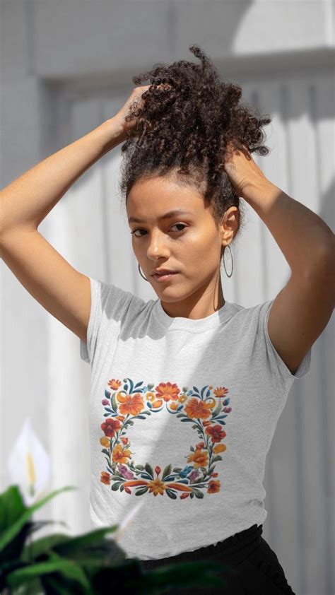 t-shirt design, colorful floral pattern inspired by traditional Spanish art