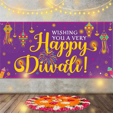 Happy Diwali Banner Decorations Indian Backdrop Decorations Party ...