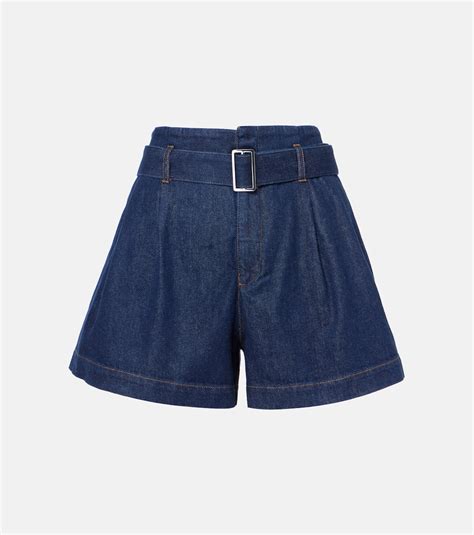 The Paper Bag belted denim shorts in blue - Frame | Mytheresa