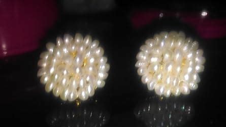 Sri Jagdamba Pearls Dealer White Gold-Plated Jasmine Stud Earrings For ...