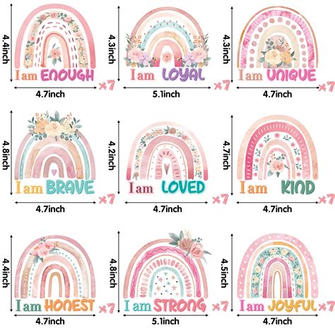 Buy CY2SIDE Motivational Cutouts Bulletin Board - 63pcs Boho Rainbow ...