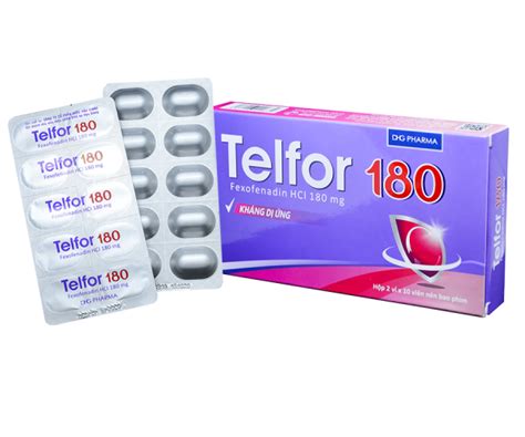 Telfor 180mg (Hộp 2 vỉ x 10 viên)