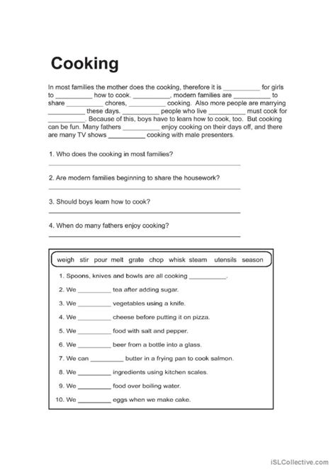 Image result for ESL Cooking Examples