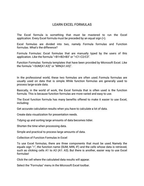 Learn Excel Formulas 的图像结果