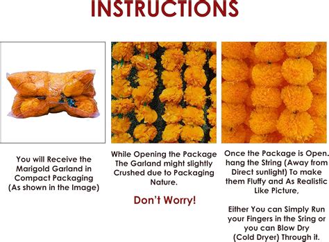 Genieland Set of 5 Artificial Marigold Garlands (52 Inch Each) India | Ubuy